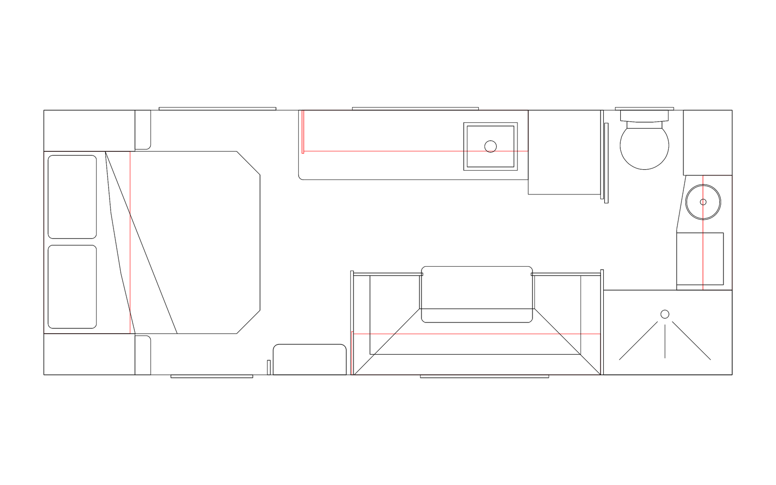 Option RV 19'6 MD Club Lounge couples caravan floorplan