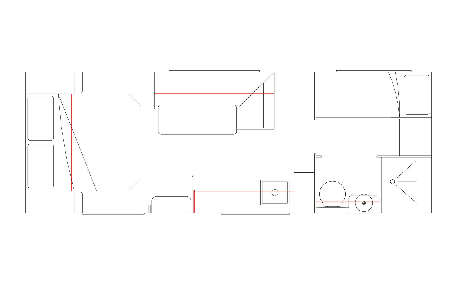 Option RV 21'6 MD family caravan floorplan