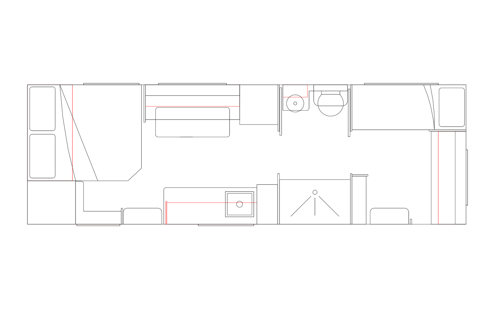 Option RV 23'6 Dual Door family caravan floorplan